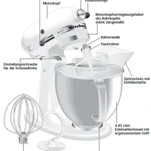 KitchenAid Küchenmaschine ARTISAN 175PS In Altrosa Mit Gemüseschneider 24