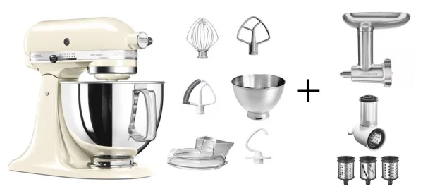 KitchenAid Küchenmaschine ARTISAN 175PS Creme Kochprofi-Set 1