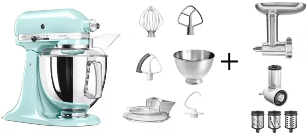 KitchenAid Küchenmaschine ARTISAN 175PS Eisblau Kochprofi-Set 1