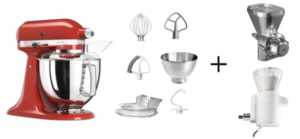 KitchenAid Küchenmaschine ARTISAN 175PS Empire Rot Backprofi-Set 1