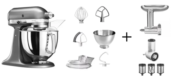 KitchenAid Küchenmaschine ARTISAN 175PS Medallion Silber Kochprofi-Set 1